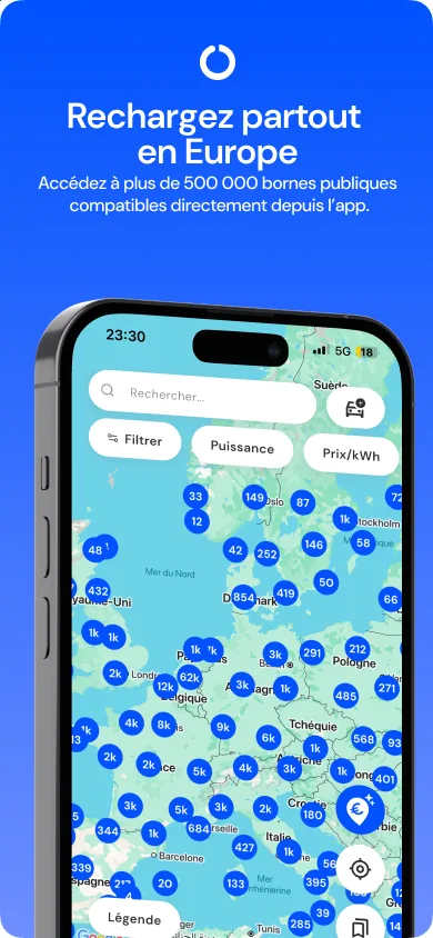 Capture d'écran de l'application Borne4You